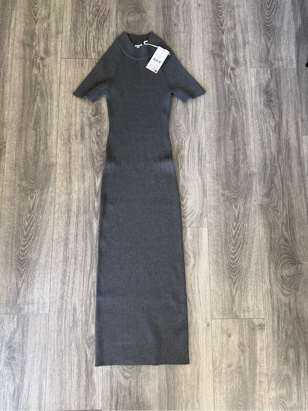 NA-KD Fine Knitted Midi Dress Gray Size S NWT